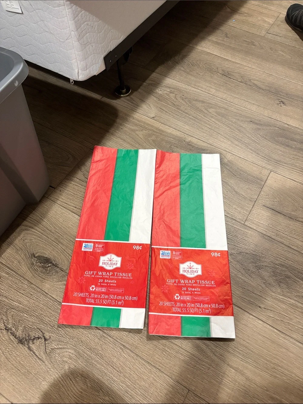 Holiday Time Red, Green & White Gift Wrap Tissue (2 Packs)